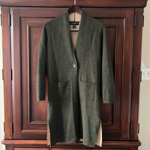 Olive green cardigan long sweater